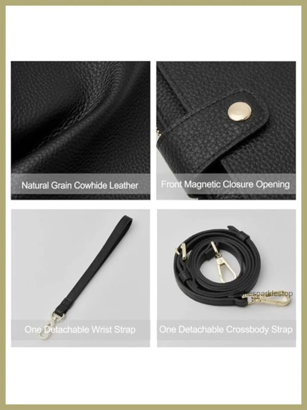 Genuine Leather Crossbody Wallet with RFID Blocking, Wristlet & Handbag